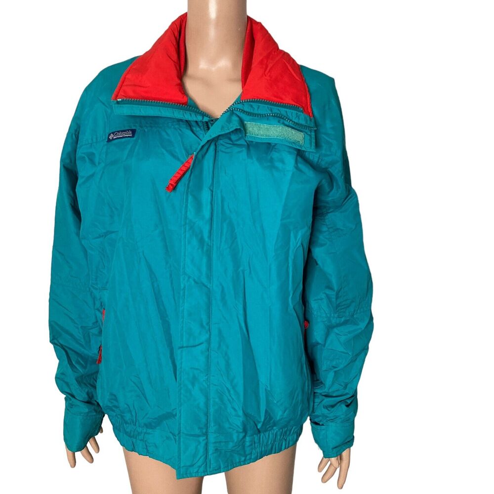 Vintage Columbia Bugaboo Jacket Mens Large Teal Red Full Zip